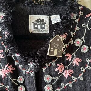 VINTAGE STORYBOOK KNITS Elements of Style Black Sweater NWT